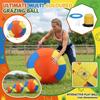 Durable Polyester Inflatable Exercise Ball with Handles for Horses and Large Pets Training and Play Outdoor Indoor Use