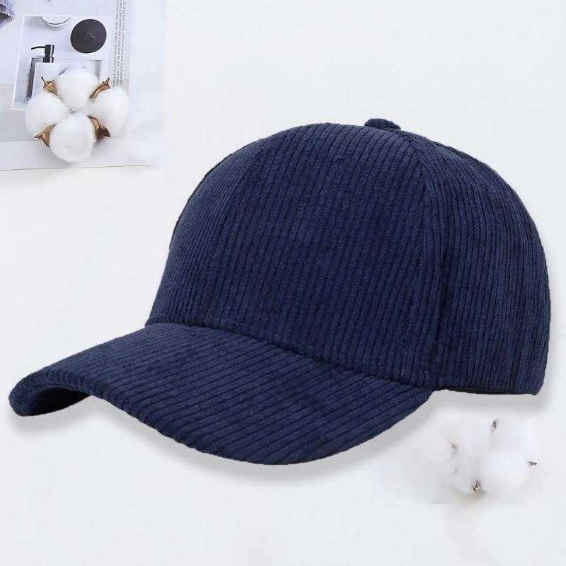 Corduroy baseball cap embroidery autumn and winter outdoor sunshade sun protection peaked cap men's work cap
