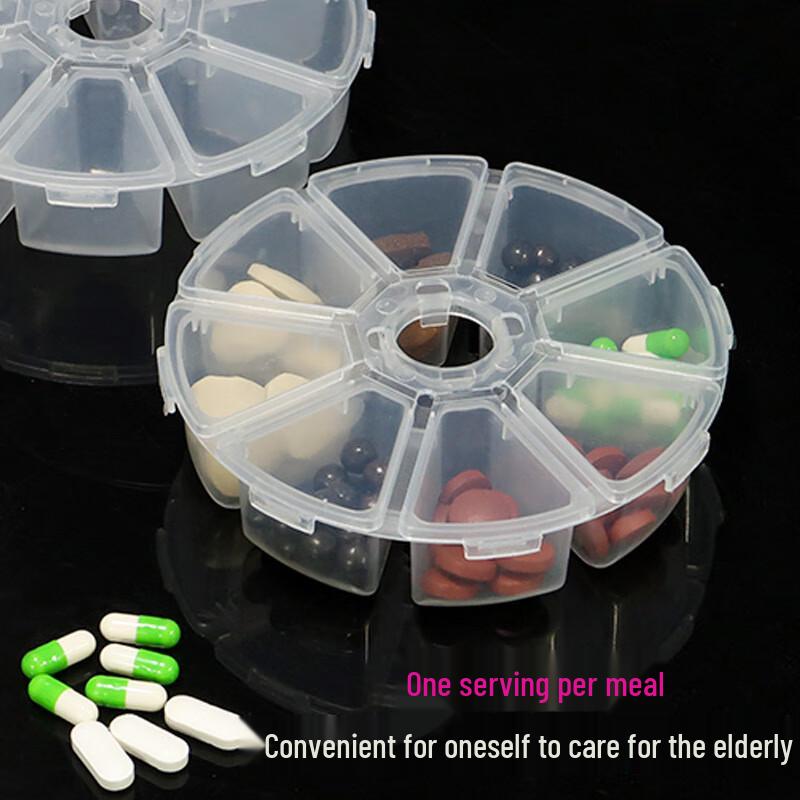 Rund förvaringslåda i plast med 8 fack