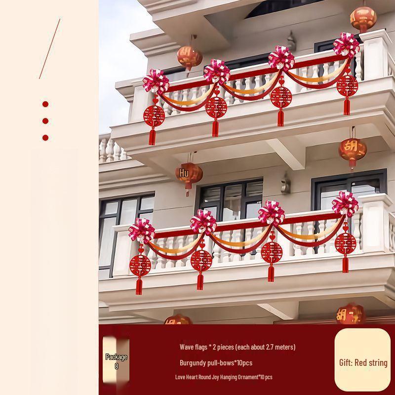 Outdoor Balcony Wedding Flower Decoration for Railings