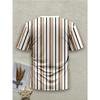 Men Letters Striped T Shirt Short Sleeve O-Neck TShirt Vintage Sport Casual Large Size T-Shirts Men’s