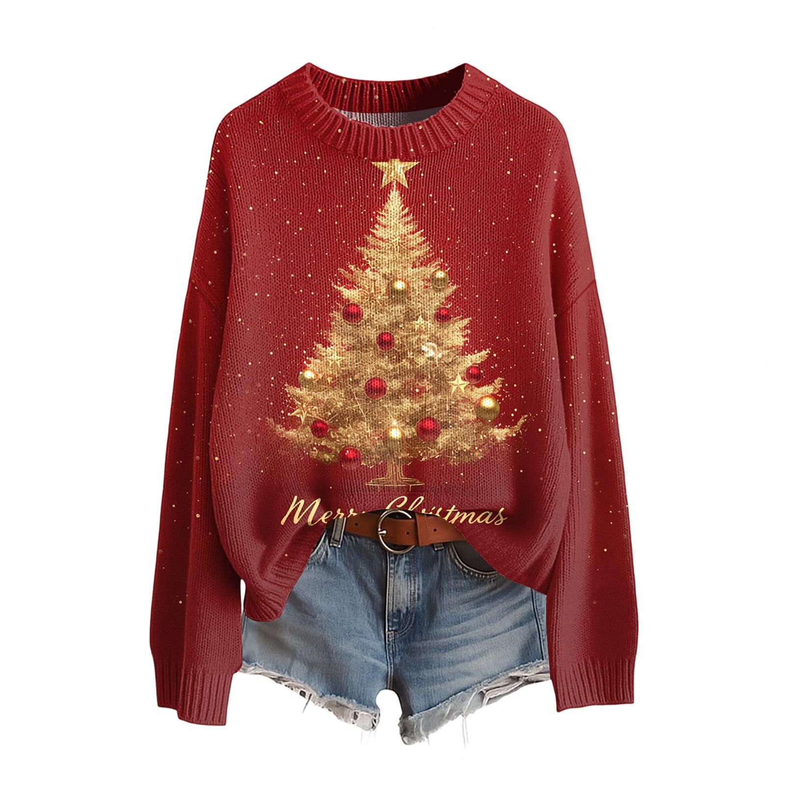 

Women s Funny Women s Christmas Sweater R-Neck Christmas Jumper Christmas Outfit Ugly Sweatshirt Christmas Costume XL