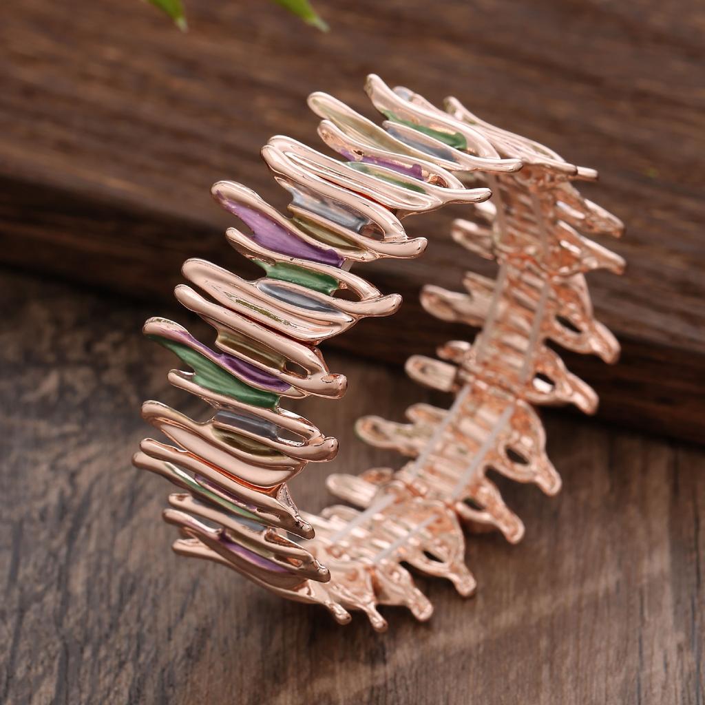 Kolorowa bransoletka ze stopu cierniowego malowana olejem, modna i wszechstronna damska bransoletka high-end z geometrycznymi liniami