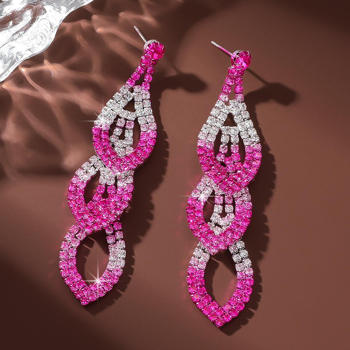

Fashion Temperament Stage Stacked Earrings Banquet Luxury Dress Personality Exaggerated Flash Diamond Earrings Earrings