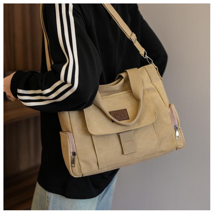 

2024 Trendy Canvas Crossbody Tote - Premium Work & College Bag коричневий