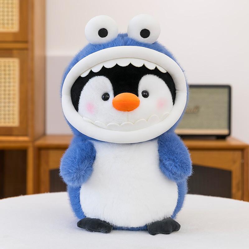 Shark Transforming Penguin Animal Plush Toy Kids Sleep Pillow Home Decor Gift