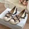 Retro Runde Zehenpartie Mary Jane Schuhe Damen Frühling Design Dicke Absatzschuhe 2026 Neu Damen Schmetterlingsknoten Schnalle Party Pumps