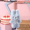 Cartoon Squinting Rabbit Plush Toy Bunny Doll Pendant Keychain Car Bag Decor