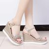 Women's Sandals Wedges Heel Pink Platform Roman Style Ladies Shoes Summer 2025 Comfortable Sale Original Offers Trending Sandal