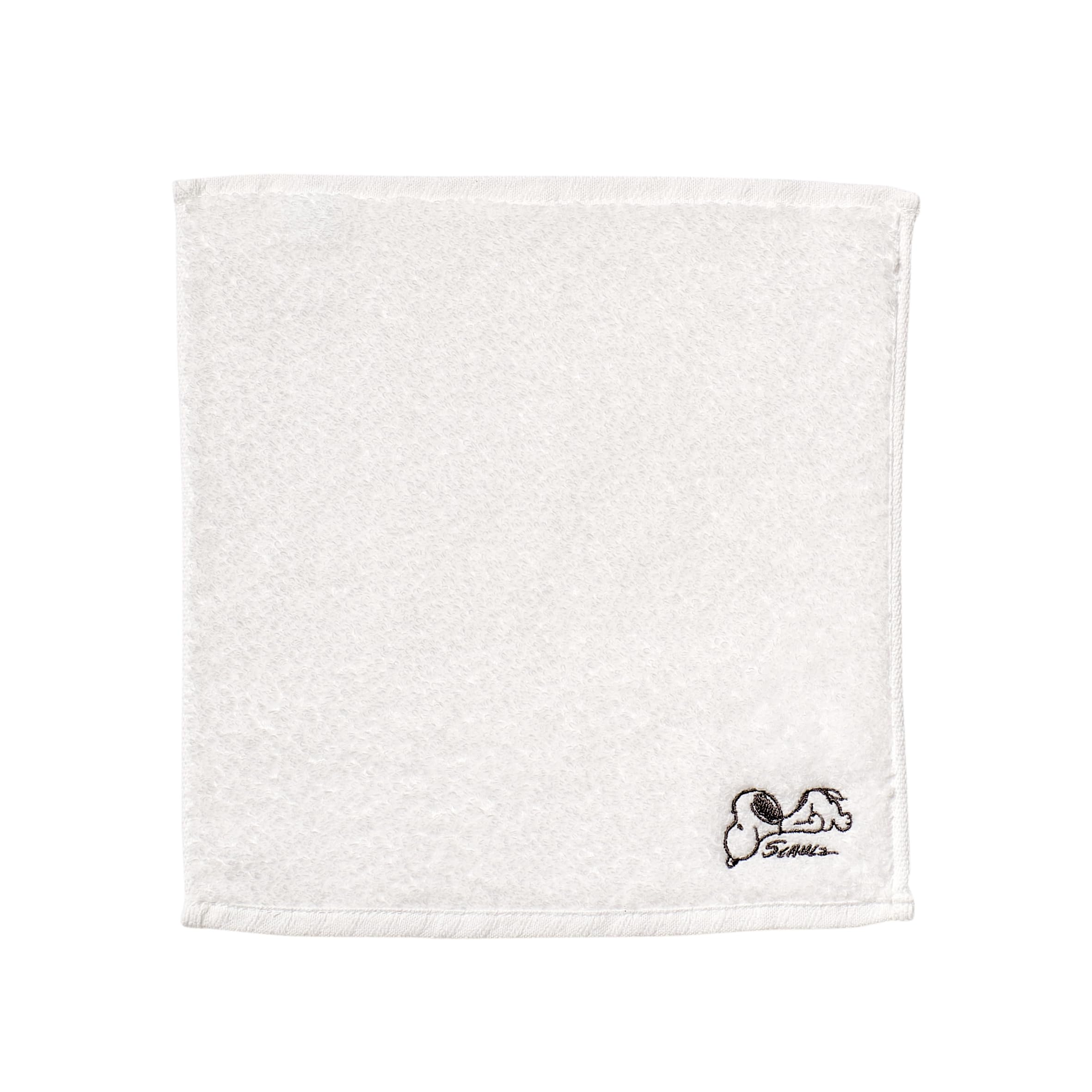 Nishikawa Snoopy Mini Towel 25x25cm Washable Cotton Soft Hand Towel with Untwisted Lightweight and Made in Japan White TT45850611 watairo PN5601TW