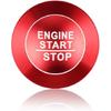 LECART Push to Start Button Stickers Fit for Jeep Grand Cherokee 2014-2024 Metal Decal Covers Auto Interior Decor Accessories Metal Decal Trims Red 2