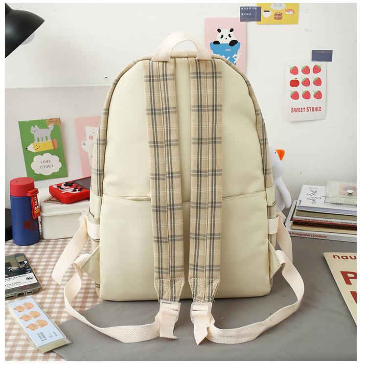 Kawaii kreslená plátěná školní taška, velkokapacitní roztomilý módní batoh Krásný ležérní batoh