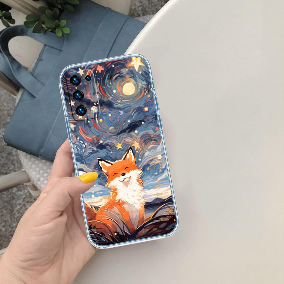 FM24 fox cute Soft Shell Transparent Phone Case for Motorola Moto G7 G8 G9 G84 G85 G73 G24 G15 Z2 Play Power Plus