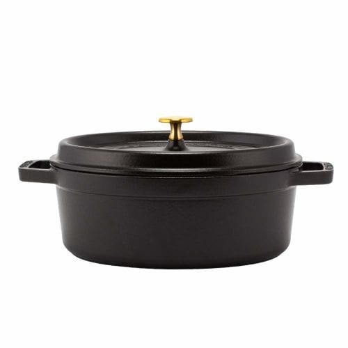 Staub Pico Cocotte Oval, 27cm, Black (1102725) - A stylish enamel pot with handles. Perfect for cooking with other items.