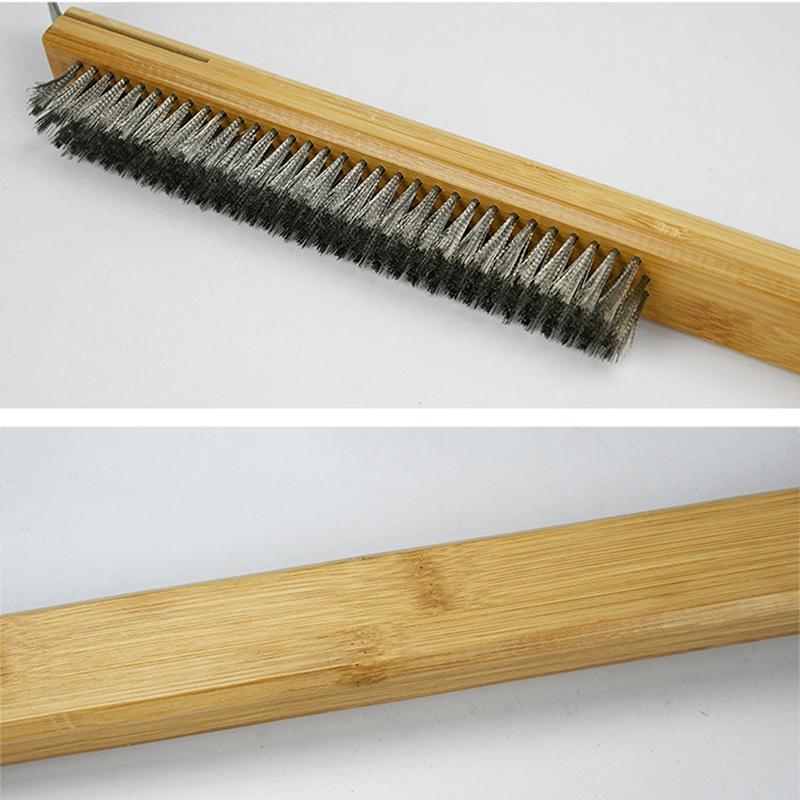 Pizza Oven Brush Steel Wire Pizza Stone Cleaning Brush With Scraper Oven Cleaner