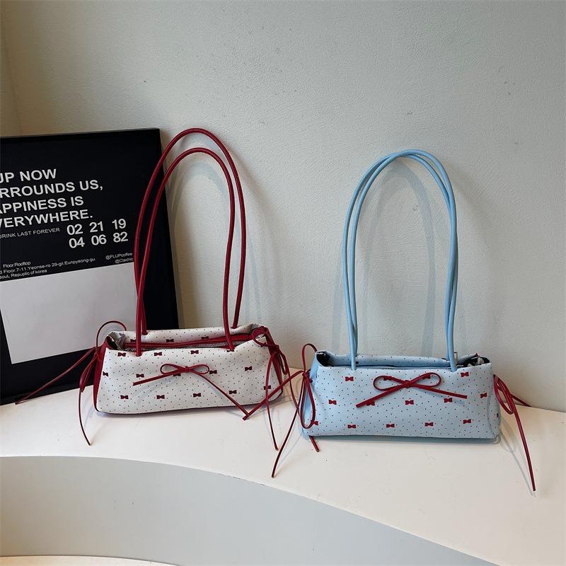 Fashion sweet bow underarm bag women's 2 summer simple niche shoulder bag personalized handbag
