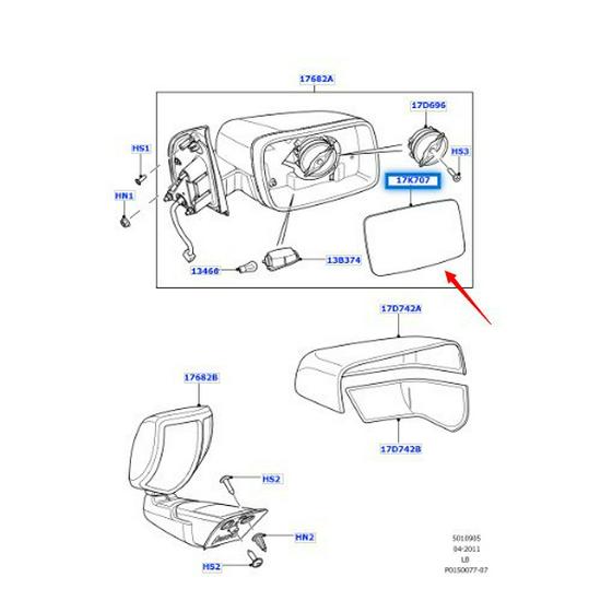 LR017070/LR017067 Rearview Mirror for Land Rover Freelander Gen 2 (2006-2014)