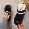 Lace-Trimmed Ethnic-Style Fashion Snow Boots for Women Half-Slip-On Design for Fall/Winter Indoor & Outdoor Use Plus Size Cotton Boots