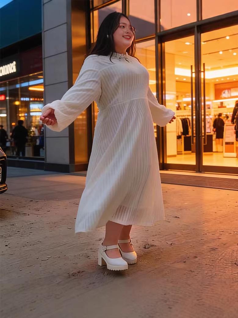 

1403# Женское облегающее длинное платье большого размера в стиле кружева с флисовой подкладкой 6XL грязно-белый