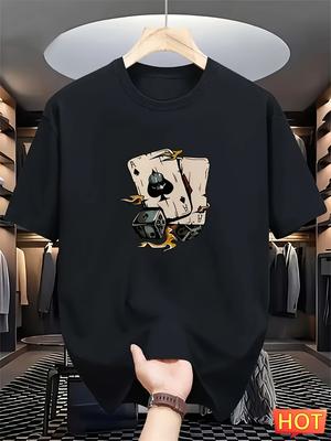 Simple Poker Dice Graphic T Shirts For Men Fashion Trendy Short Sleeve 3D Printed Tshirts Cool Oversized Streetwear Tees Tops
