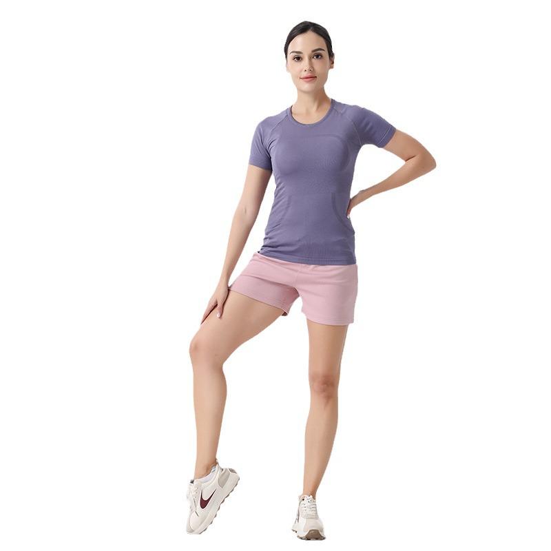 Women's 2.0 Quick-Dry Slim Fit Knitted Yoga Top - Breathable, High-Elastic, Short-Sleeve Fitness T-Shirt