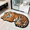 Non-slip Tiger Shape Rug Absorbent Irregular Bath Rug Tiger Floor Mat  Home Entrance Decor