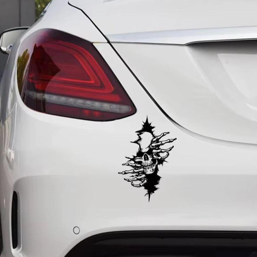 Black White Skull Body Car Sticker Halloween Waterproof Skeleton Body Decals Decor For Car Truck SUV Motorcycle Vehicles