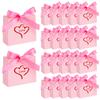 WTEMPO Wedding Valentine's Day Ribbon Bow Gift Bags Printed DIY Foldable Festive Presents Packaging Boxes for Storing and Gifting Delicate Items