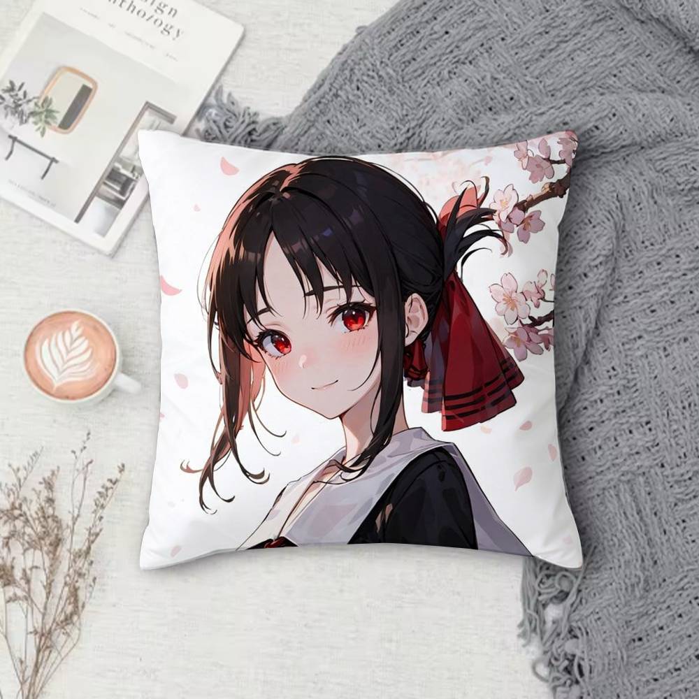 Kaguya-Sama Love Is War Kaguya-Sama Double-Sided Printed Square Pillow Cover Decorative Cushion Cover For Sofa Bedroom Bedside