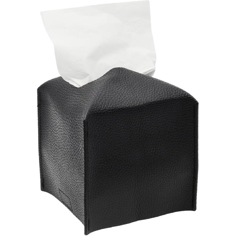 Pink Tissue Box Cover 5 Inch PU Leather Cube Tissue Box Cover