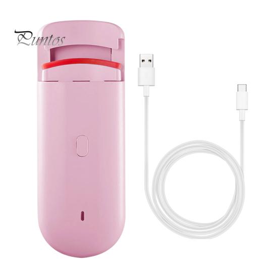 Heated Eyelash Curler Electric Eye Lash Curlers with Built-in Curved Comb Silicone Pad Rechargeable Quick Natural Curling Professional Eyelash