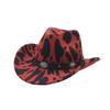 Autumn and winter British style cow pattern woolen jazz top hat men and women European and American big eaves hat fashion belt upturned hat