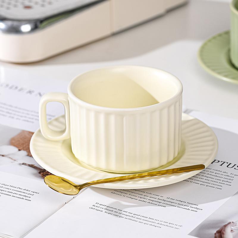 Milk White High-Value Coffee Cup Ceramic Mug Household Afternoon Tea Cup Saucer Set Nordic Ins Couple Water Cup