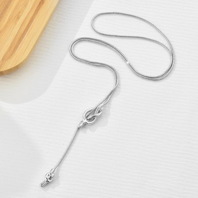 

Gold Long Trendy Sweater Chain Necklace For Women Crafted From Durable Titanium Steel срібний