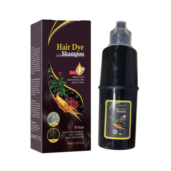 100ML 3-in-1 Hair Color Shampoo Ammonia-Free Herbal Ingredients Moisturising Protecting Hair Black Hair Dye