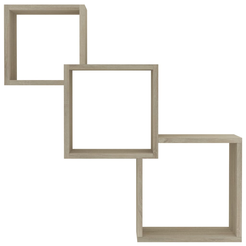 Cube Wall Shelves Sonoma Oak 68 X 15 X 68 Cm Particleboard