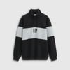 Gap Unisex Color-Block Logo Half-Zip Fleece Stand-Collar Sweatshirt