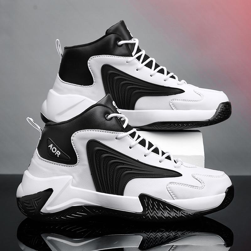 New  Couple Sneakers Men Air Cushion Basketball Shoes Retro Women Breathable Non-slip Leather Sports Shoes Male Trainers