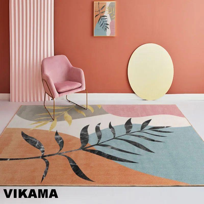Crystal Velvet Light Luxury Scandinavian Simple Style Living Room Carpet Modern Simple Sofa Coffee Table Rug Bedroom Mat