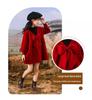 Girls' Red Faux Two-Piece Knitted Dress, 2025 Style, Autumn/Winter Fashion for Big Girls