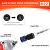 3pcs Impact Hex Converter for Screwdriver / Drill Bit 1/2 3/8 1/4-Inch Square Drive to 1/4-Inch Quick Release Hex Socket Adapter