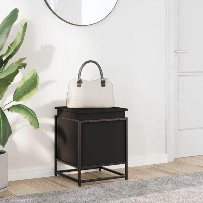 Storage Box with Black Lid Engineered Wood
