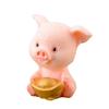 Søt Resin Penger Lucky Pig Figur Statue DIY Miniatyr hagebord ornament