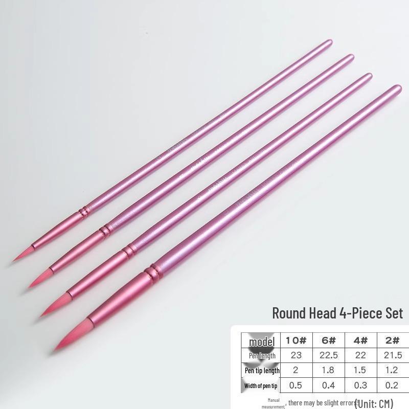 Wheat Nylon Hair Flat Head Brush Set for Digital Oil & Watercolor Painting