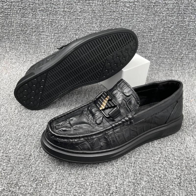 First layer cowhide men's leather shoes Doudou shoes genuine leather men's casual leather shoes medium men's shoes