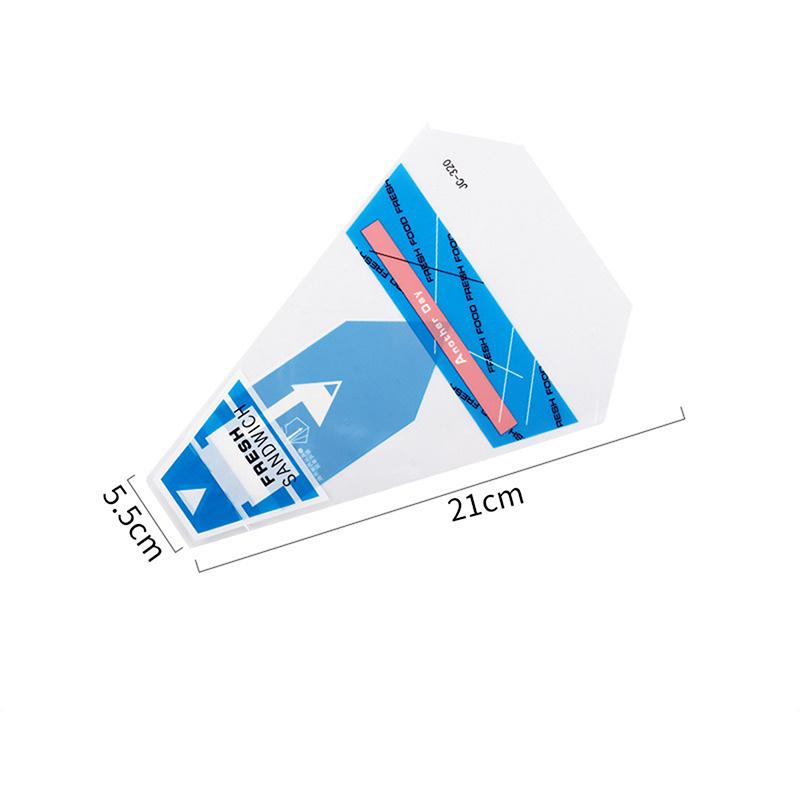 

100 штук оберток для сэндвичей, специальные одноразовые, легко рвущиеся, прозрачные, треугольные, для упаковки тортов синий