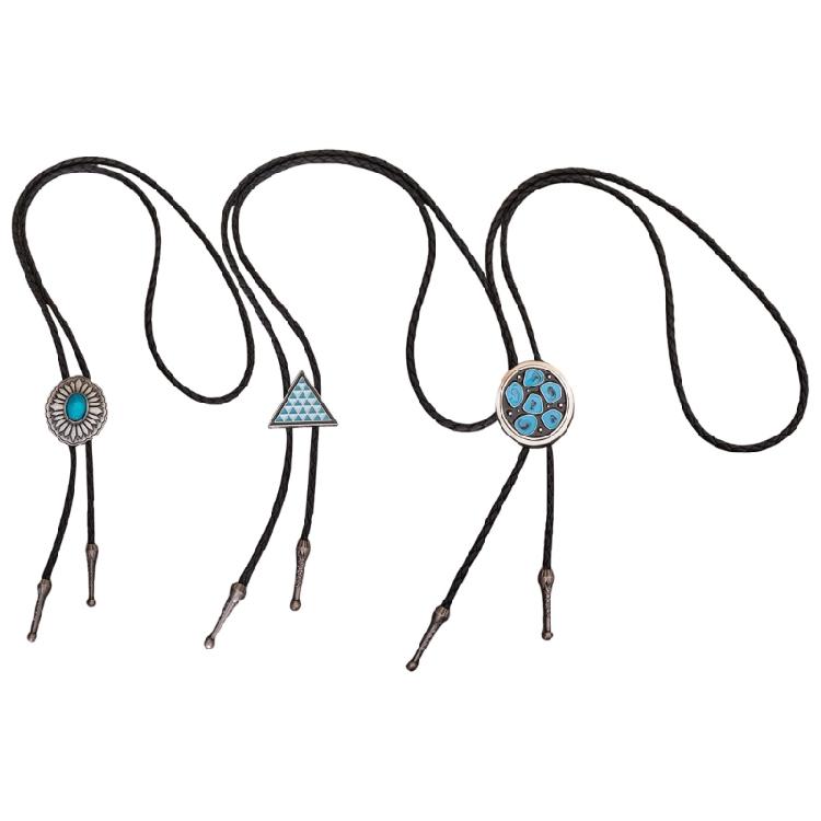 Country Embossed Bolo Tie Unisex Shirt Neck Tie Adult Rodeos Rope Tie Necklace