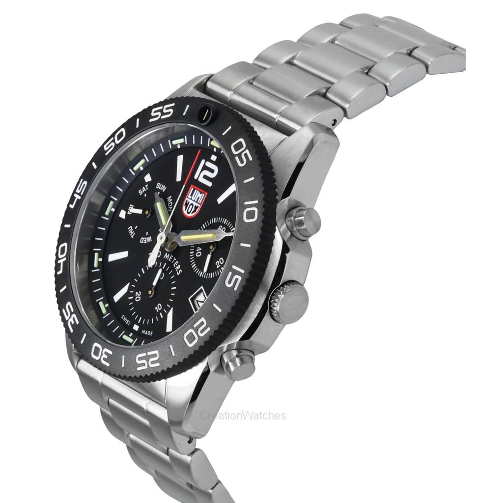Luminox Klusā okeāna ūdenslīdēja hronogrāfs nerūsējošā tērauda melna ciparnīcas kvarca XS.3142 200M vīriešu pulkstenis