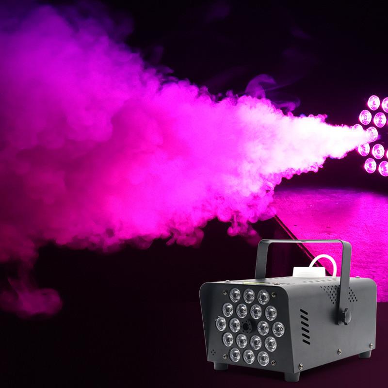 500W Portable Stage Smoke Machine 18 LED Halloween Party Fog Machine Small DISCO Atmosphere Equipment