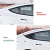 A28G-For Tesla Model 3 Highland 2024+ Rear Side Window Louvers Air Vent Scoop Shades Cover Blinds Spoiler Parts Gloss Black